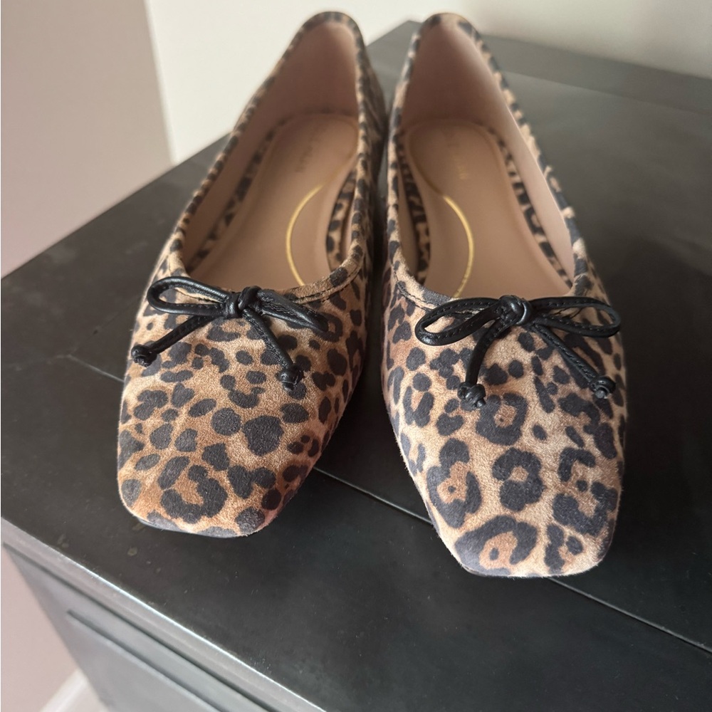 Cole Haan Leopard Print Ballet Flats - Tan and Black